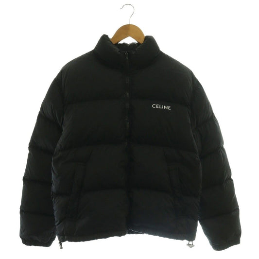 Celine Triomphe All Over Pattern Down Jacket Outer Zip Up 44 Black