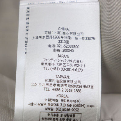  Fendi 2021 Fj0657 41% Linen Peaked Lapel Logo Embroidery Single Jacket