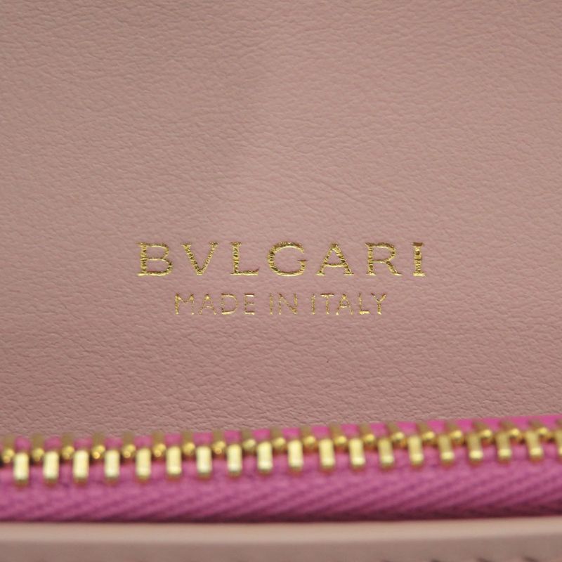 Bulgari Leather Pink Long Wallet 1209 Bvlgari