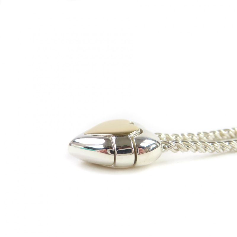 Tiffany & Co 925 750 Heart Puzzle Necklace Pendant Silver Gold