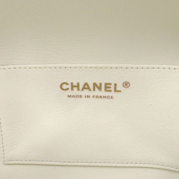 Chanel Shoulder Bag Mini Beauring Bag Lambskin White Gold Hardware Chain