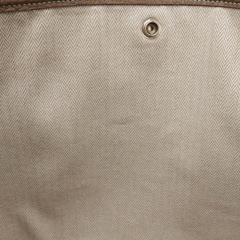 Hermes Garden Party PM Tote Handbag Negonda Leather Etoupe Glazed Silver