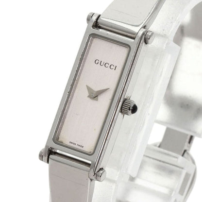 Gucci 1500l Square Face Bangle Watch SS Ladies