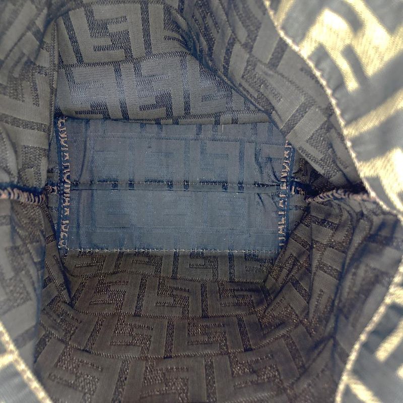 Fendi Handbag Khaki Nylon And Leather Zucca Women Men