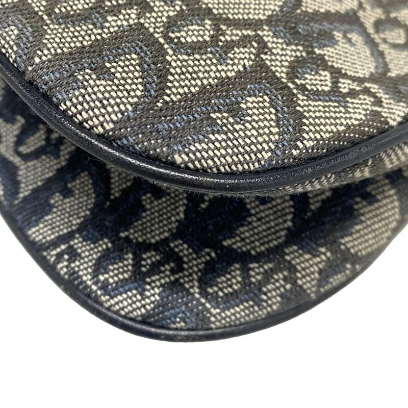 Dior/christian Dior Shoulder Bag Trotter Ivory X Navy X Black Leather