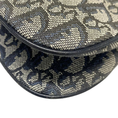 Dior/christian Dior Shoulder Bag Trotter Ivory X Navy X Black Leather