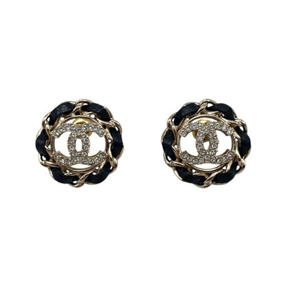 Chanel Coco Rhinestones Lambskin Metal Circle