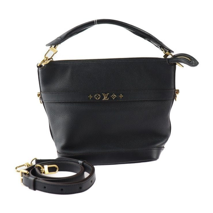Louis Vuitton Cruiser PM Handbag Calf Leather Black Gold Hardware 2-Way