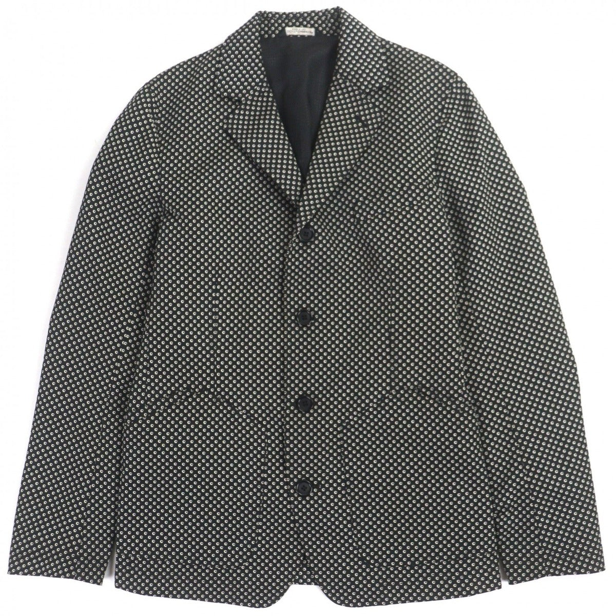Dolce & Gabbana Wool Blend Black Tag All Over Pattern Single Jacket