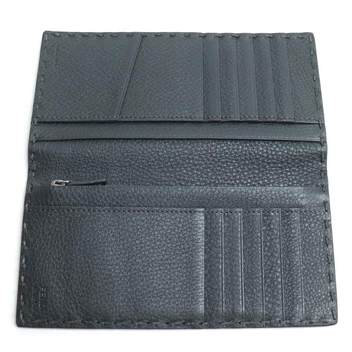 Fendi Selleria Long Wallet Gray 7m0355 Men's Used