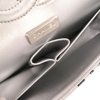 Chanel Matelasse 25 Print Double Flap Leather Black 23rd Silver Hardware