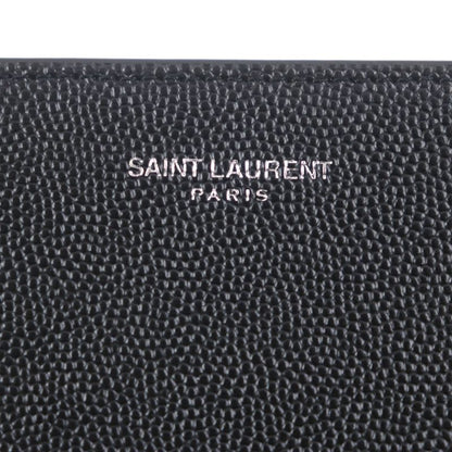 Saint Laurent Paris 396307 Leather Logo Compact Wallet Billfold Wallet Black