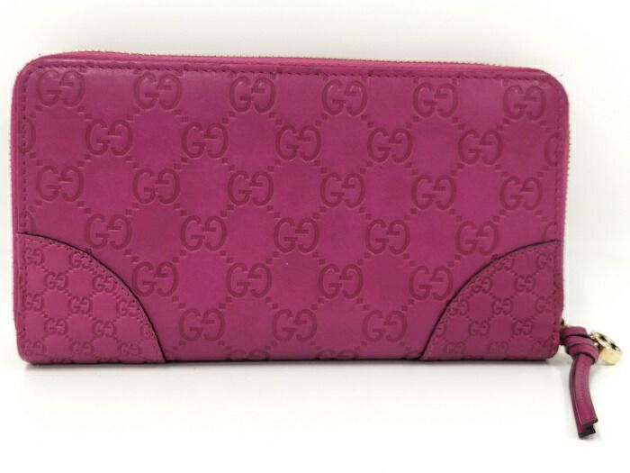 Gucci Round Zipper Long Wallet Guccissima Leather Purple 323397