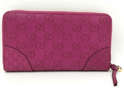 Gucci Round Zipper Long Wallet Guccissima Leather Purple 323397