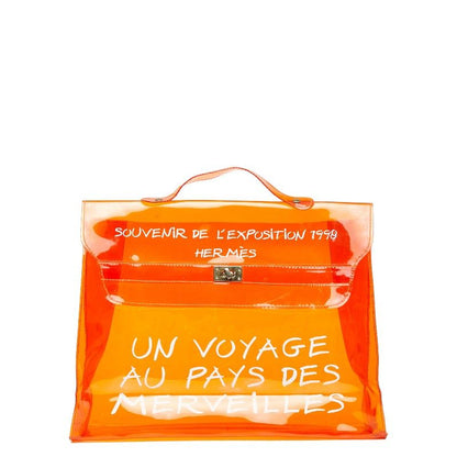 Hermes Vinyl Kelly Wonderland Journey To Hermes Exhibition Handbag Tote Bag