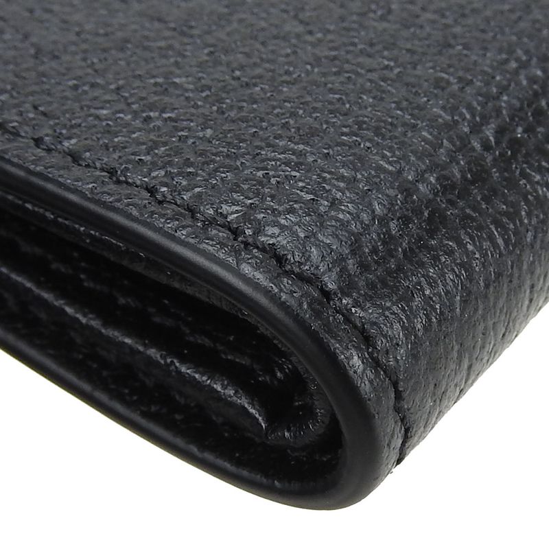 Gucci Billfold 428726 GG Marmont Leather Black Gold Hardware Card Case Bifold
