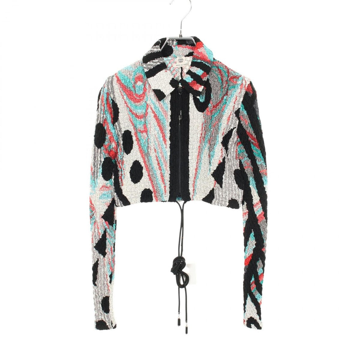 Hermes Twill Laine Zip Up Silk Short Jacket