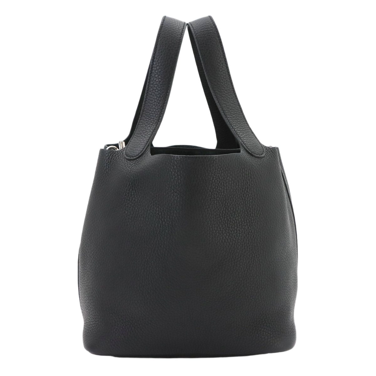 Hermes Picotin Lock Hand Bag Taurillon Clemence Black Silver