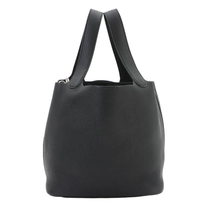 Hermes Picotin Lock Hand Bag Taurillon Clemence Black Silver