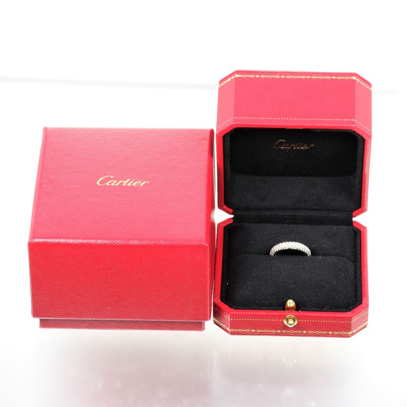 Cartier Mimister Pt950platinum And Full Pavé Diamonds Size 7 Ladies' 3.75g Ring