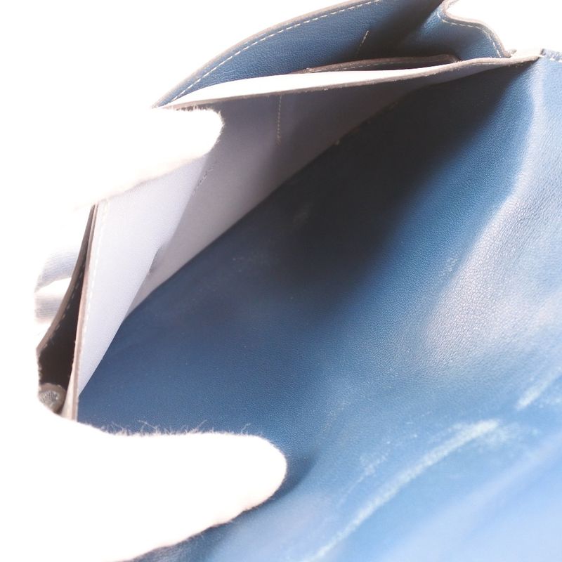 Hermes Dogon Calf Blue □R Unisex Long Wallet