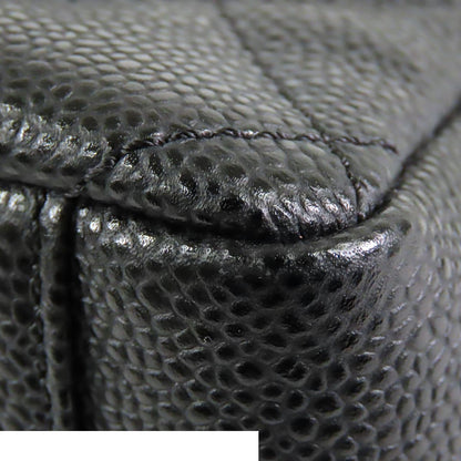 Chanel Petite Shopping Tote Bag PST Black Gold Caviar Leather Quilted — view 6