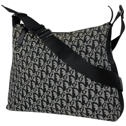 Dior Trotter Pattern Shoulder Bag Crossbody Canvas Black