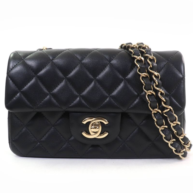 CHANEL A69900 Mini Matelasse 20 Lambskin Random Serial Chain Shoulder Bag Black