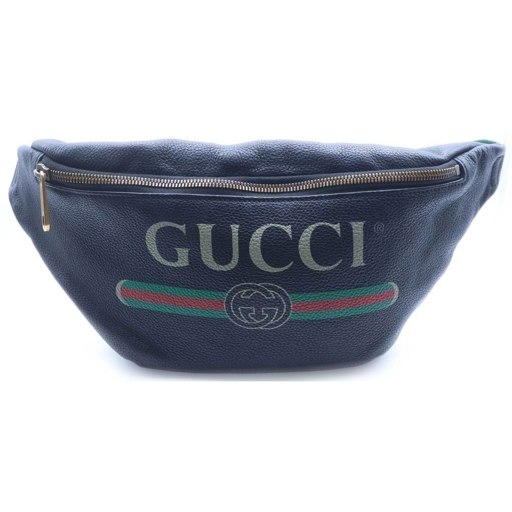 Gucci Sherry Line Belt Bag Black Leather