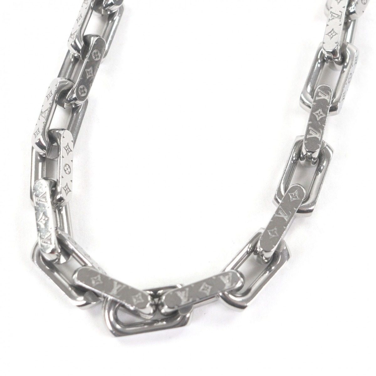 Louis Vuitton Necklace Chain Monogram Collier Silver