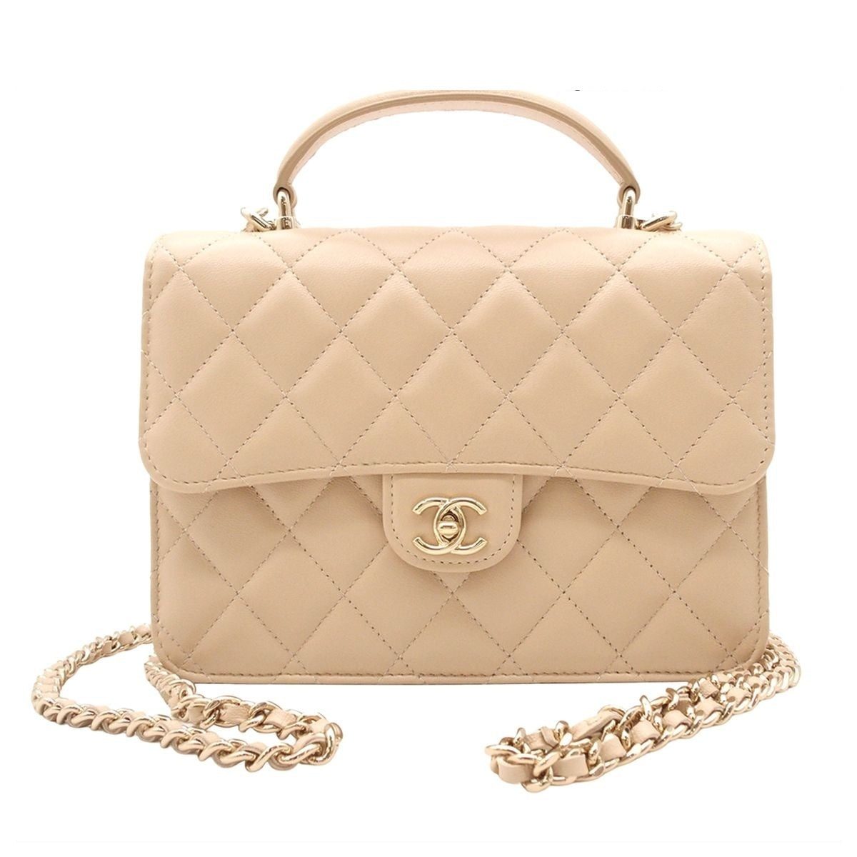 Chanel Backpack Quilted Beige Lambskin 3way Shoulder Bag