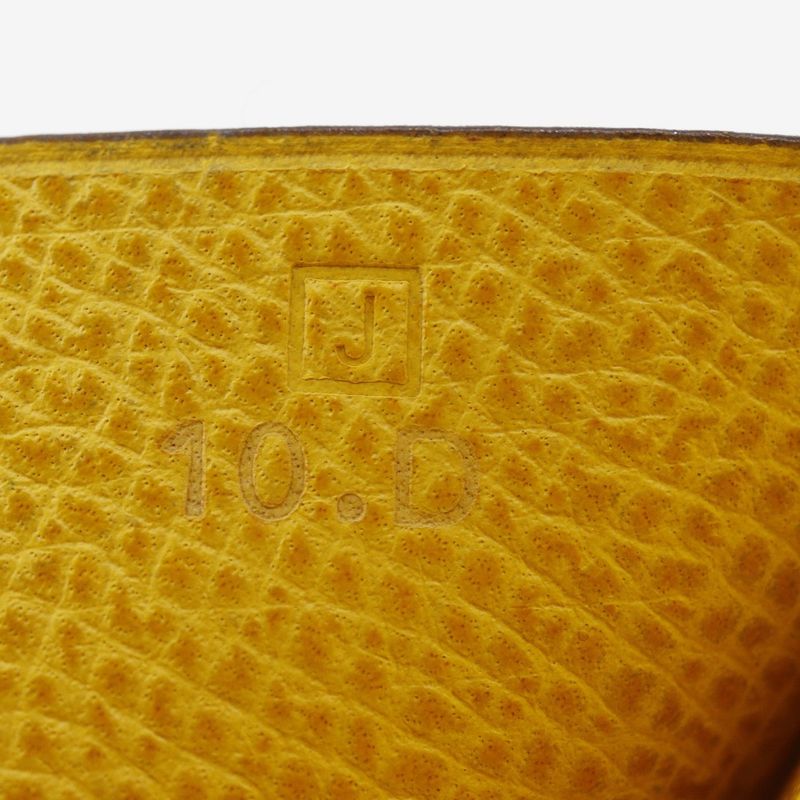 Hermes Bearn Vaux Epson Yellow □J Unisex Long Wallet