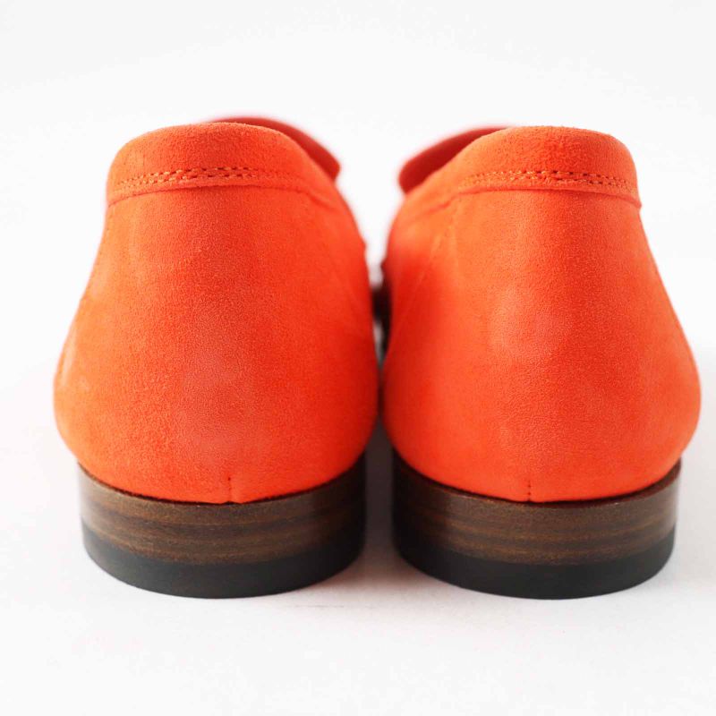 Hermes Moccasins Paris Constance Chevre Velours Loafers Orange 37 With Box And