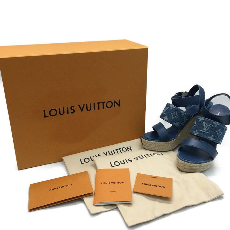 Louis Vuitton Women's Sandals Wedge Sole Starboard Line 1a7ra8 Sky Blue