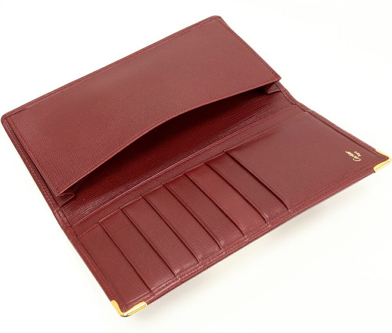 Cartier Long Billfold Without Coin Purse Mastline Billfold Calf Bordeaux