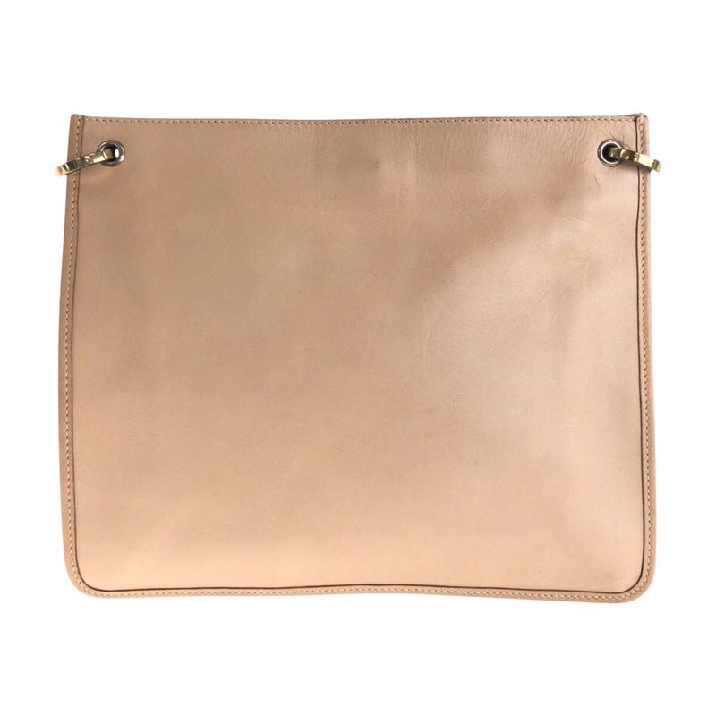 Gucci Beige Gold Hardware Leather 91762 Shoulder Bag Pochette Women 504893