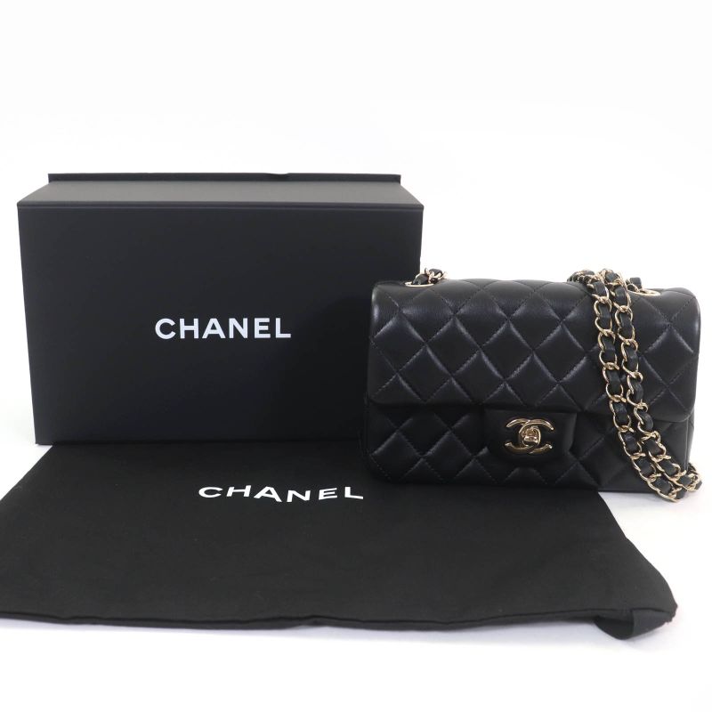 CHANEL A69900 Mini Matelasse 20 Lambskin Random Serial Chain Shoulder Bag Black