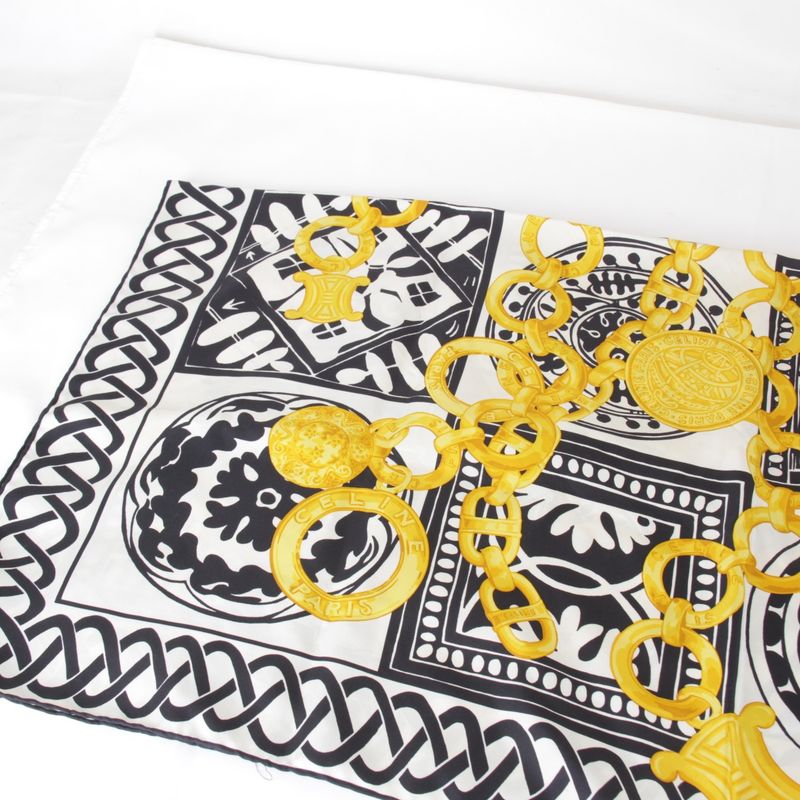 Celine Large Size 90 Chain Scarf Silk Women