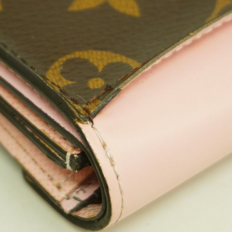 Louis Vuitton Monogram Portefeuille Zoe M62933 Brown Rose Ballerine Women's