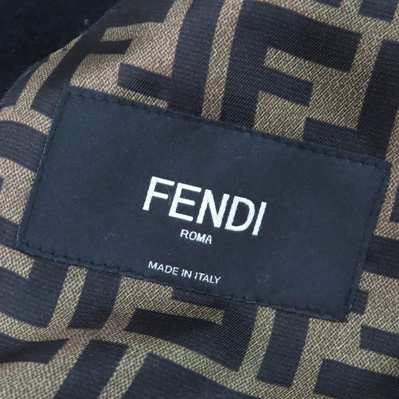 Fendi 2019 Fj0562 100% Cashmere Lining FF Logo And Zucca Pattern Logo Buttons