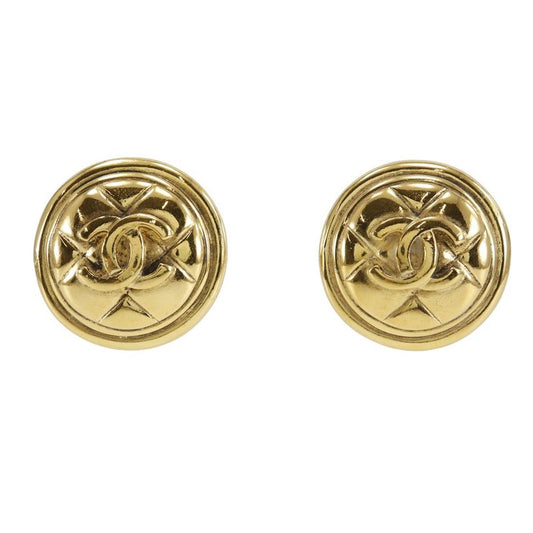 Chanel Matelasse Gold Plated Ladies 31.5g Earrings
