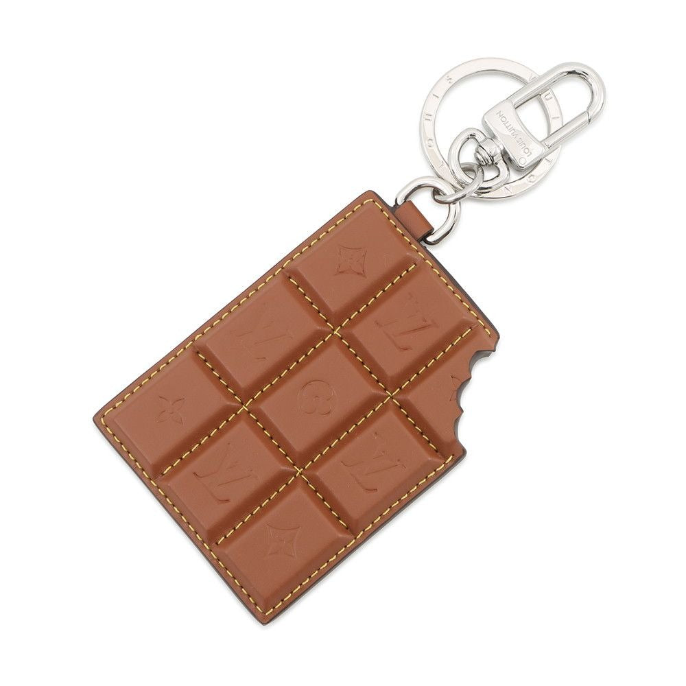 Louis Vuitton Bag Charm Monogram Leather LV Chocolate Key