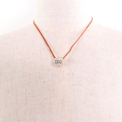 Hermes Move Ash 925 Pendant Necklace Silver Brown Weight 8.3g Ladies