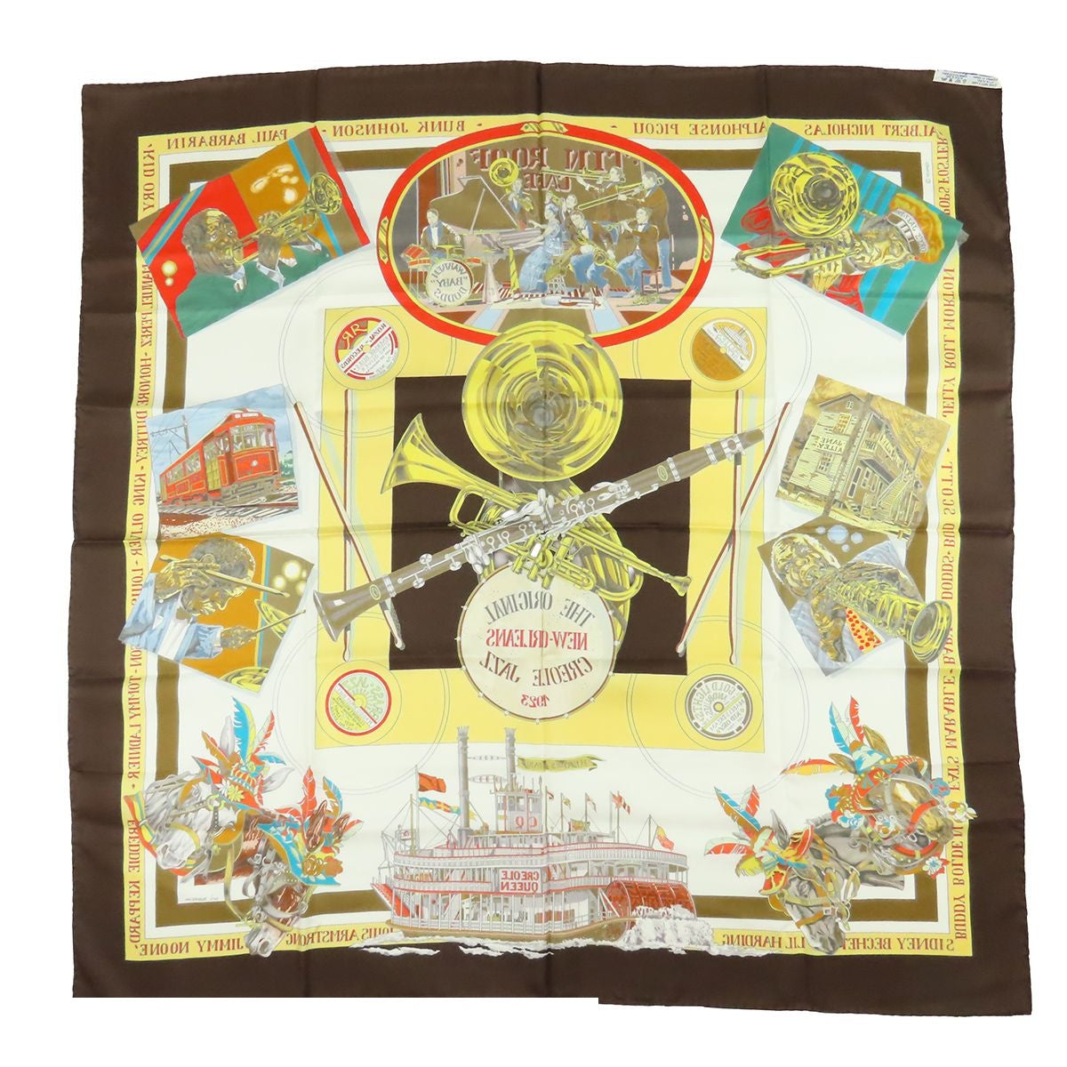 Hermes Carre 90 the Original New Orleans Creole Jazz 1923 Scarf Silk — view 2