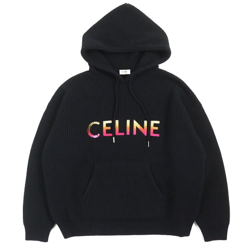 Celine 22 AW 2 A10 X66 Q 100% Wool Embroidery Sequined Gradient Logo Knit Pullover