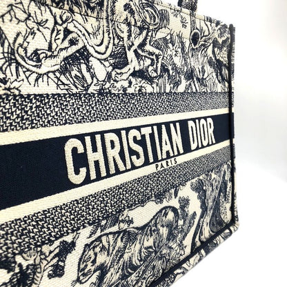 Christian DIOR Book Tote Medium Toile De Jouy Sauvage Tote Bag Navy Taiga -