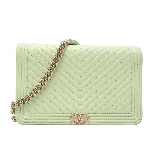Chanel Shoulder Bag Caviar Green