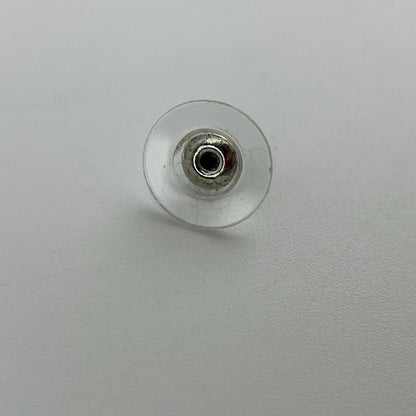 Chanel Coco Mark Accessories Earrings Silver White Jade Heart B19B Vintage