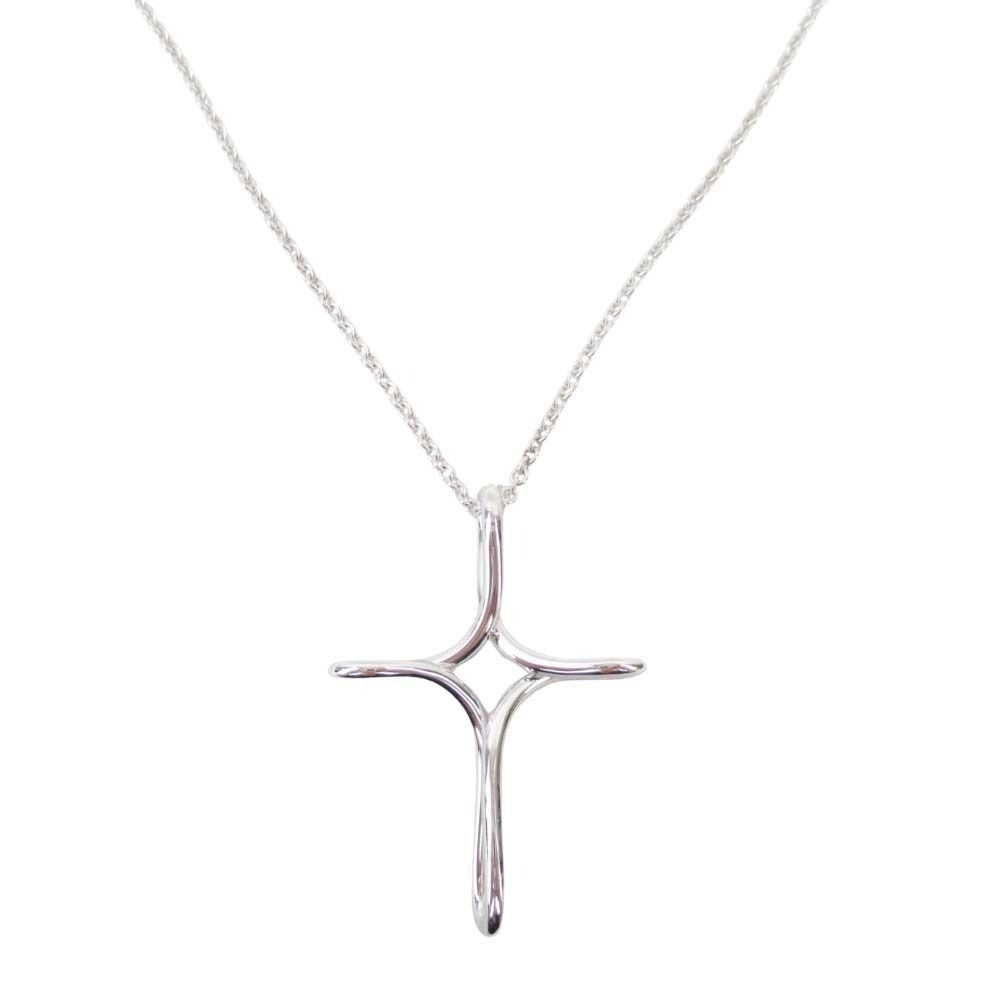 Tiffany & Co Open Cross Necklace Pendant Infinity Silver
