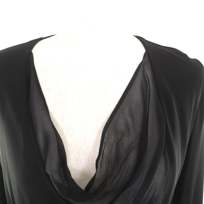 Gucci 310720 Ribbon Design Silk Wrap Dress Black M Hanger Genuine